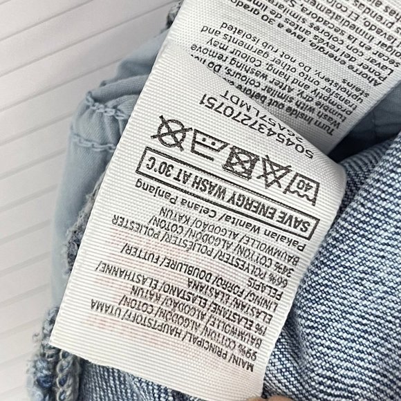 TOPSHOP Womens 25 Petite Stretch Moto Fringe Hem High Rise Denim Jeans Pockets - Picture 9 of 9